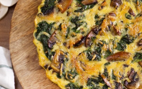 Receita de Quiche de Espinafre e Cogumelos